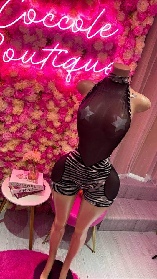 Romper Zebra Black