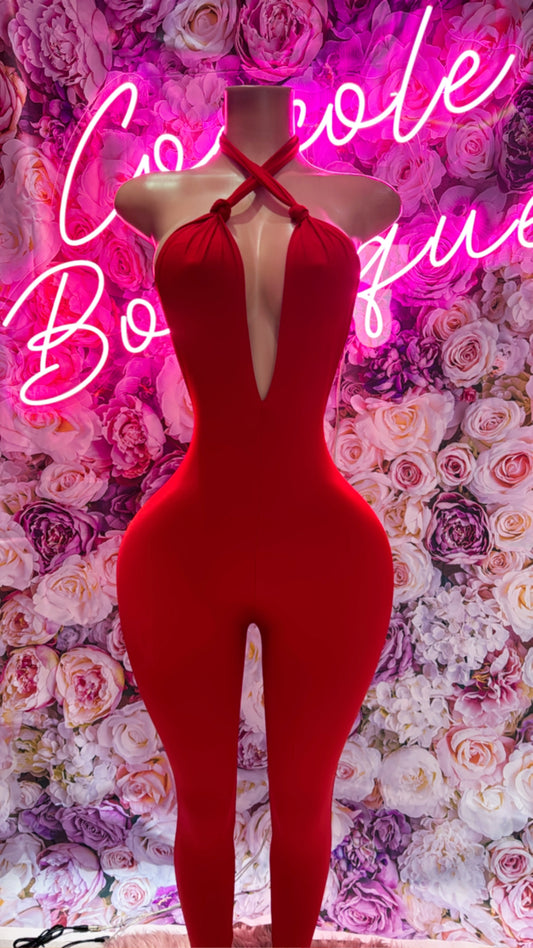 Nina Red Jumpsuit